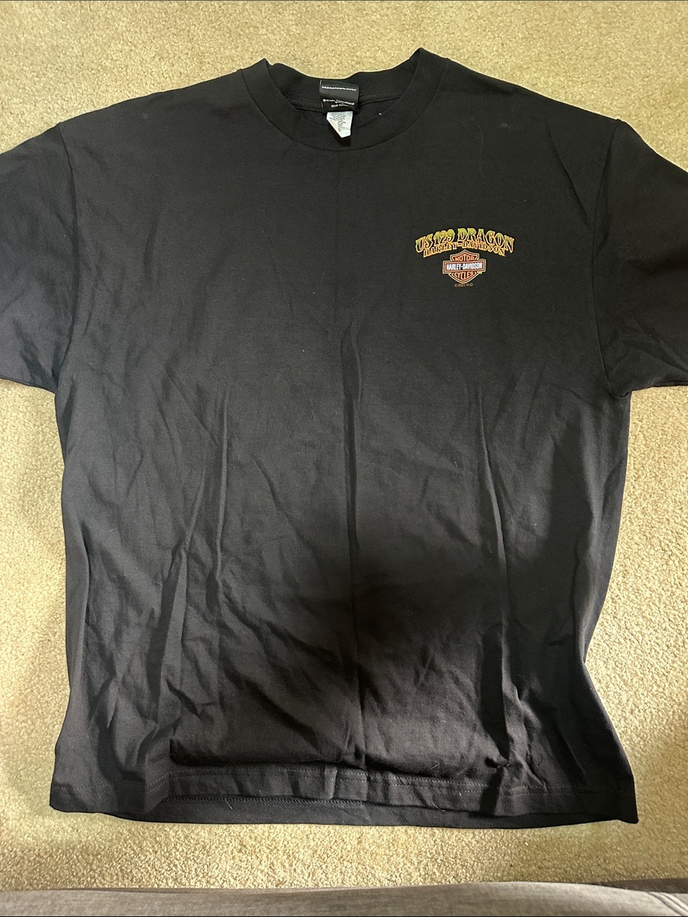 Harley-Davidson Black Short-Sleeve Tee with Small Chest Logo